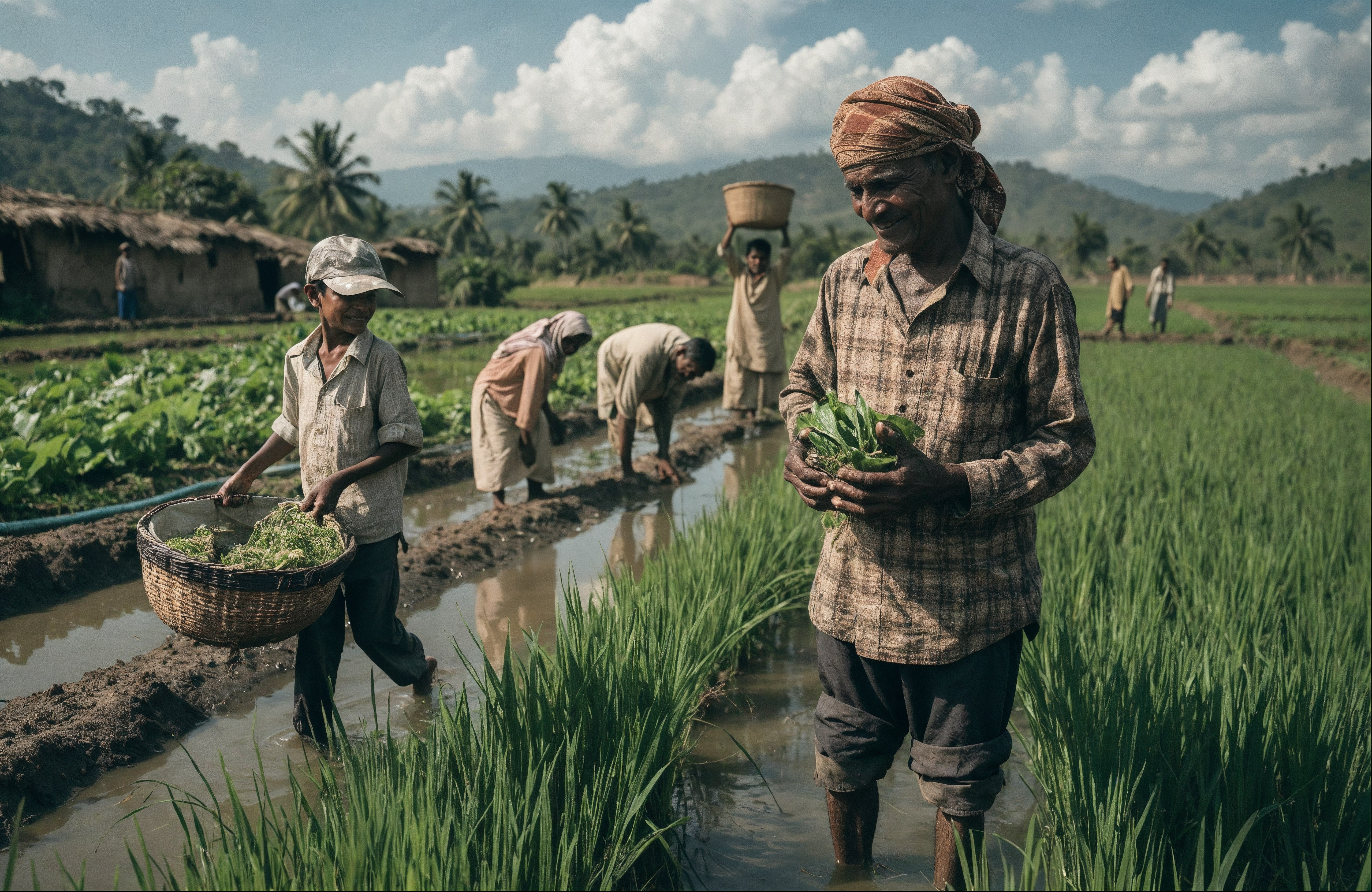 Indian farmer working in lush green agricultural fields — PASALA Foundation